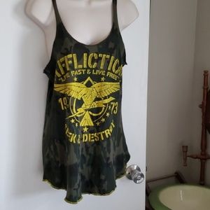 Affliction Camo Seek & Destroy Olive Military Tank